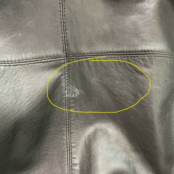 VTG Womens Neiman Marcus Leather Coat Jacket L Black Faux Fur Lined Capsule - Picture 15 of 16